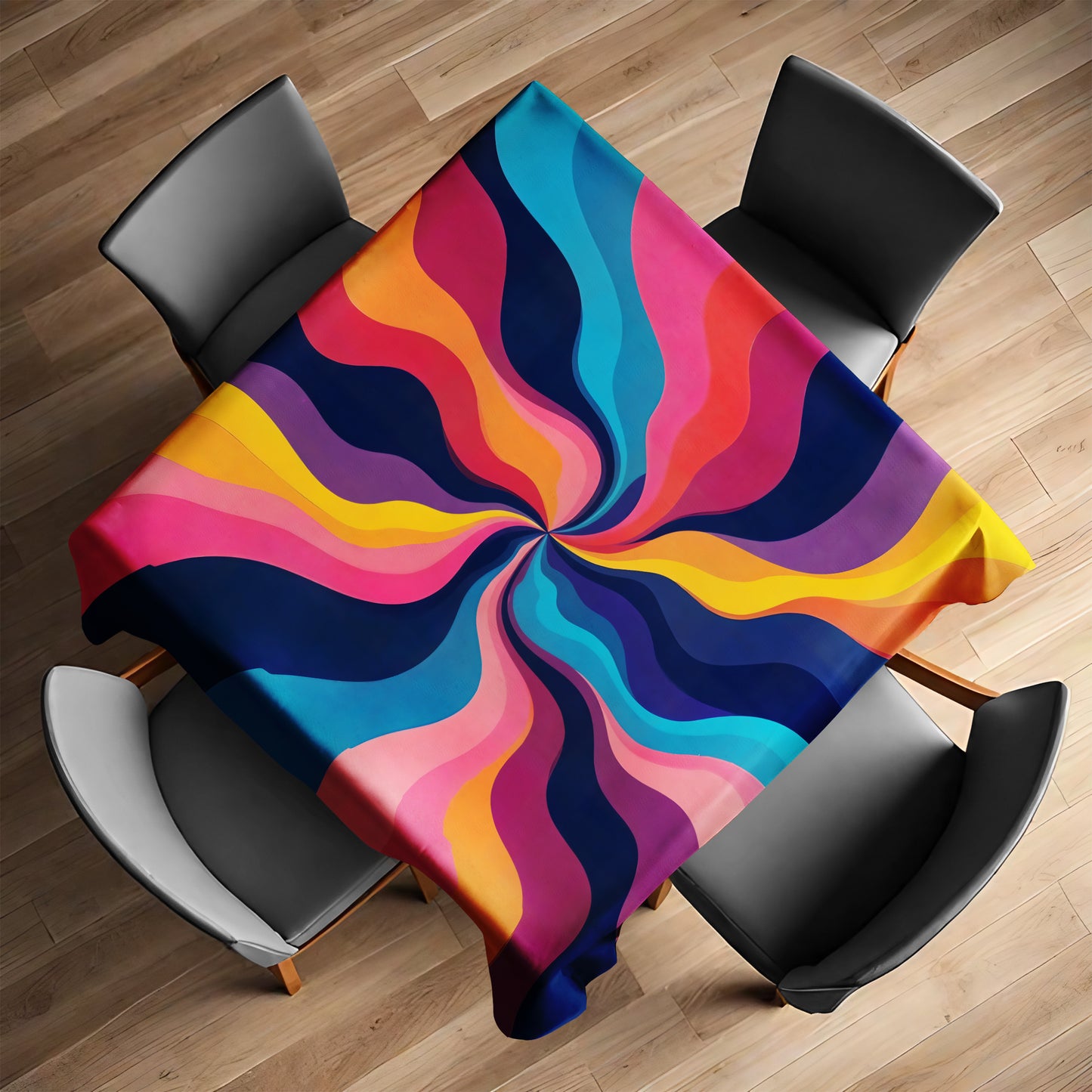 Abstract Flowing Colours Square Tablecloth