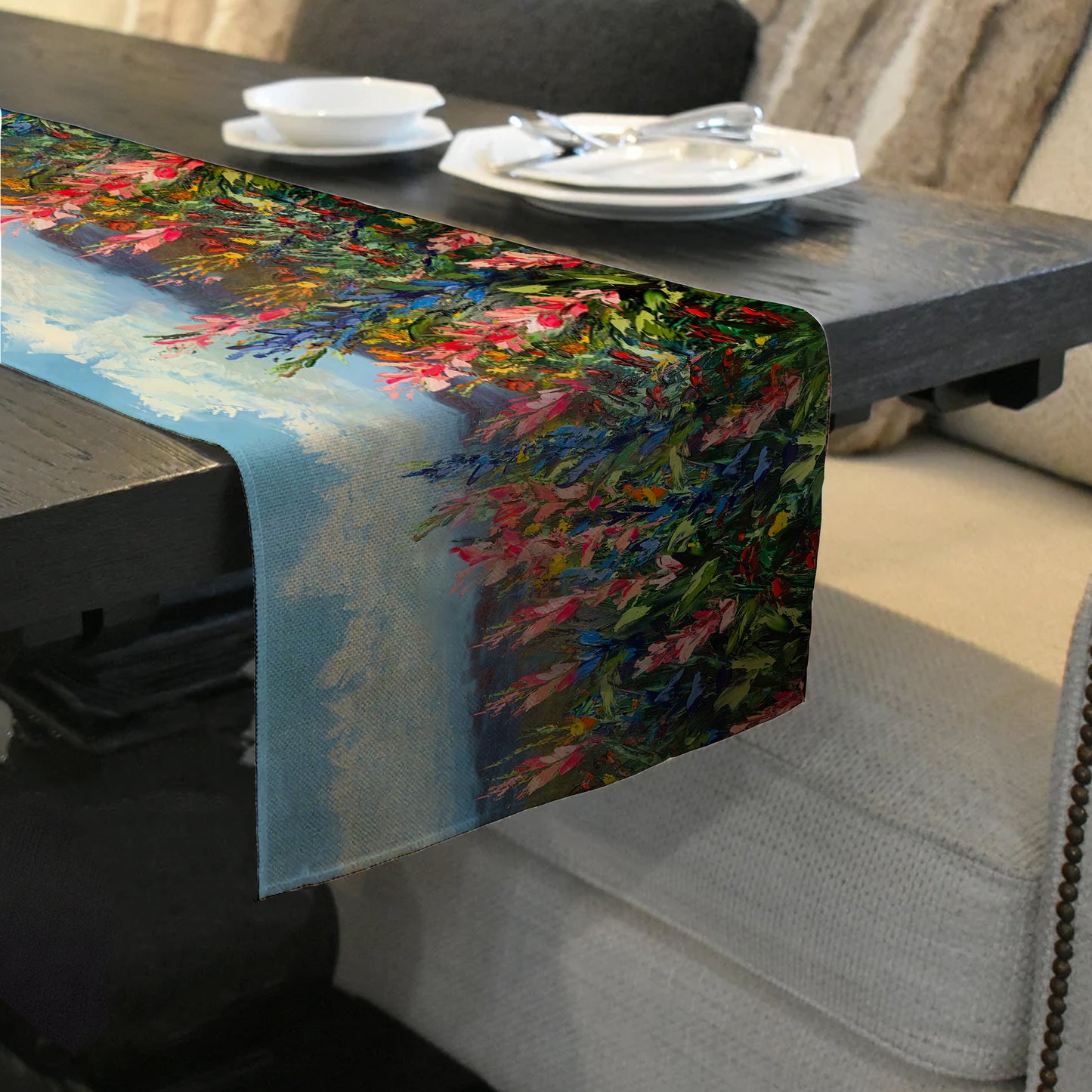 Abstract Fynbos By Juanette Menderoi Table Runner