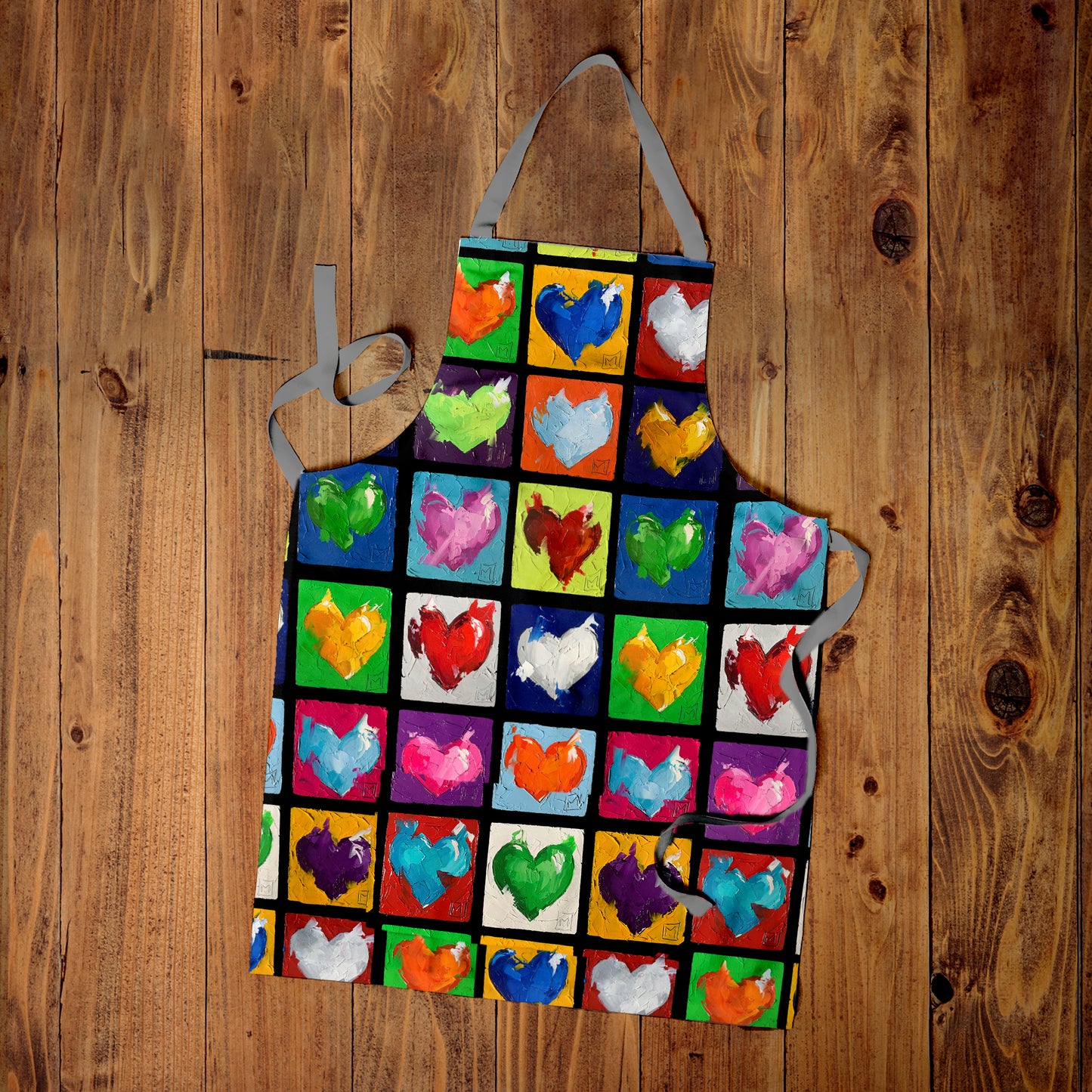 Abstract Heart Pattern by Juanette Menderoi Medium Length Apron