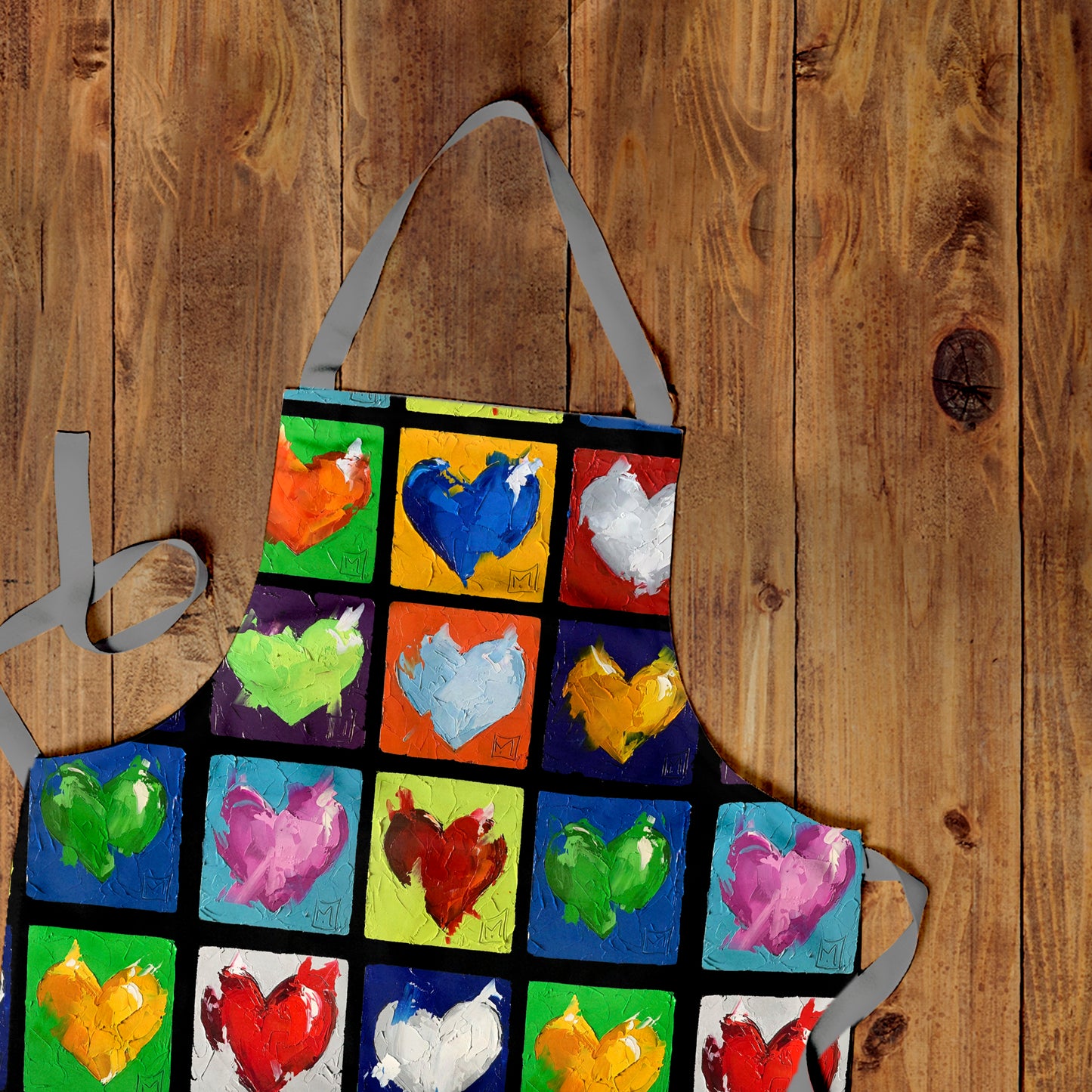 Abstract Heart Pattern by Juanette Menderoi Medium Length Apron