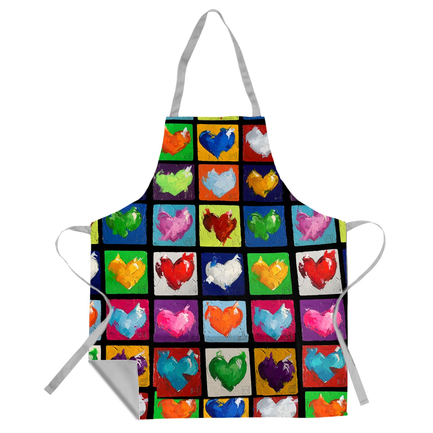 Abstract Heart Pattern by Juanette Menderoi Medium Length Apron