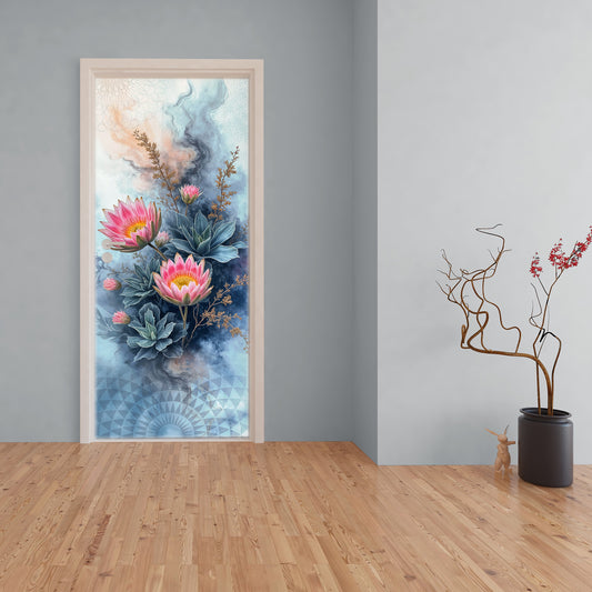 Abstract Protea Door Decoupage