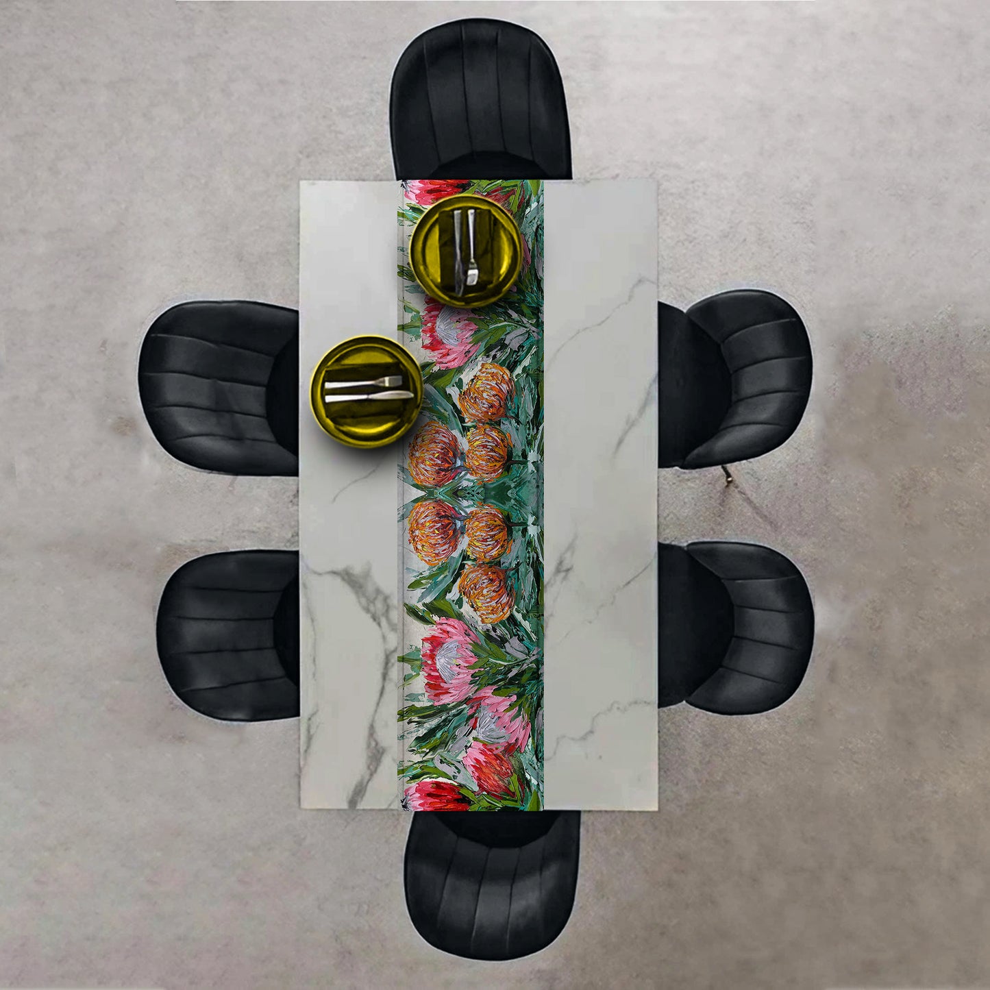 Abstract Protea Mix By Juanette Menderoi Table Runner