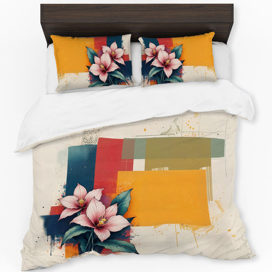 Abstract Sunset Lily Duvet Cover Set