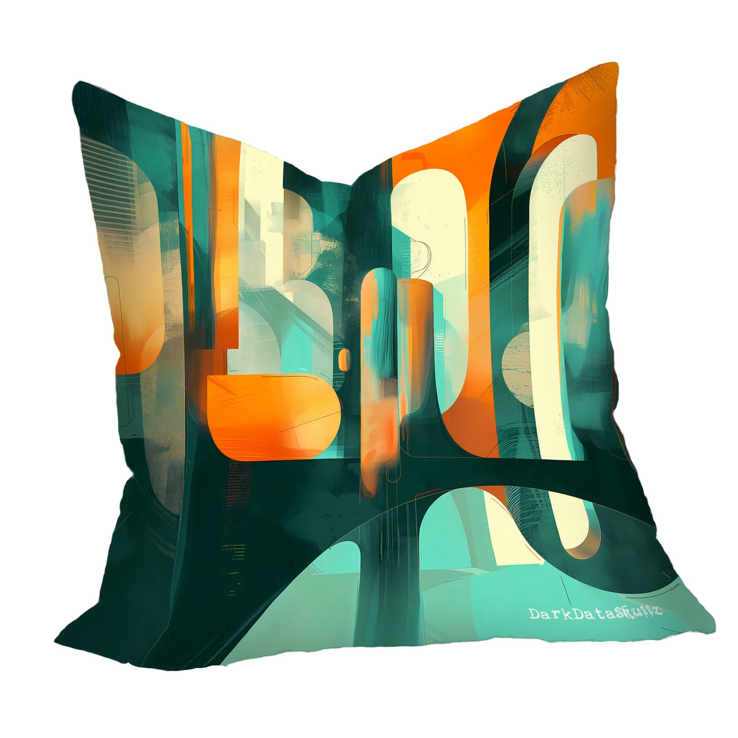 Abstract Teal and Orange Luxury Scatter By Wikus Schalkwyk