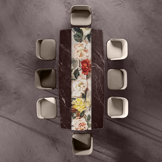 Abstract Arrangement of Different Flowers Table Runner By Mark van Vuuren