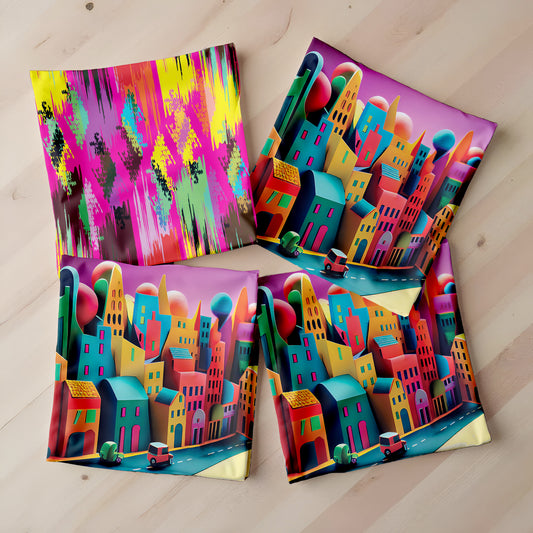 Abstract Colourful Mix Luxury Scatter Covers (Set of 4)