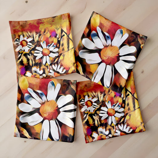 Abstract Daisies Luxury Scatter Covers (Set of 4)