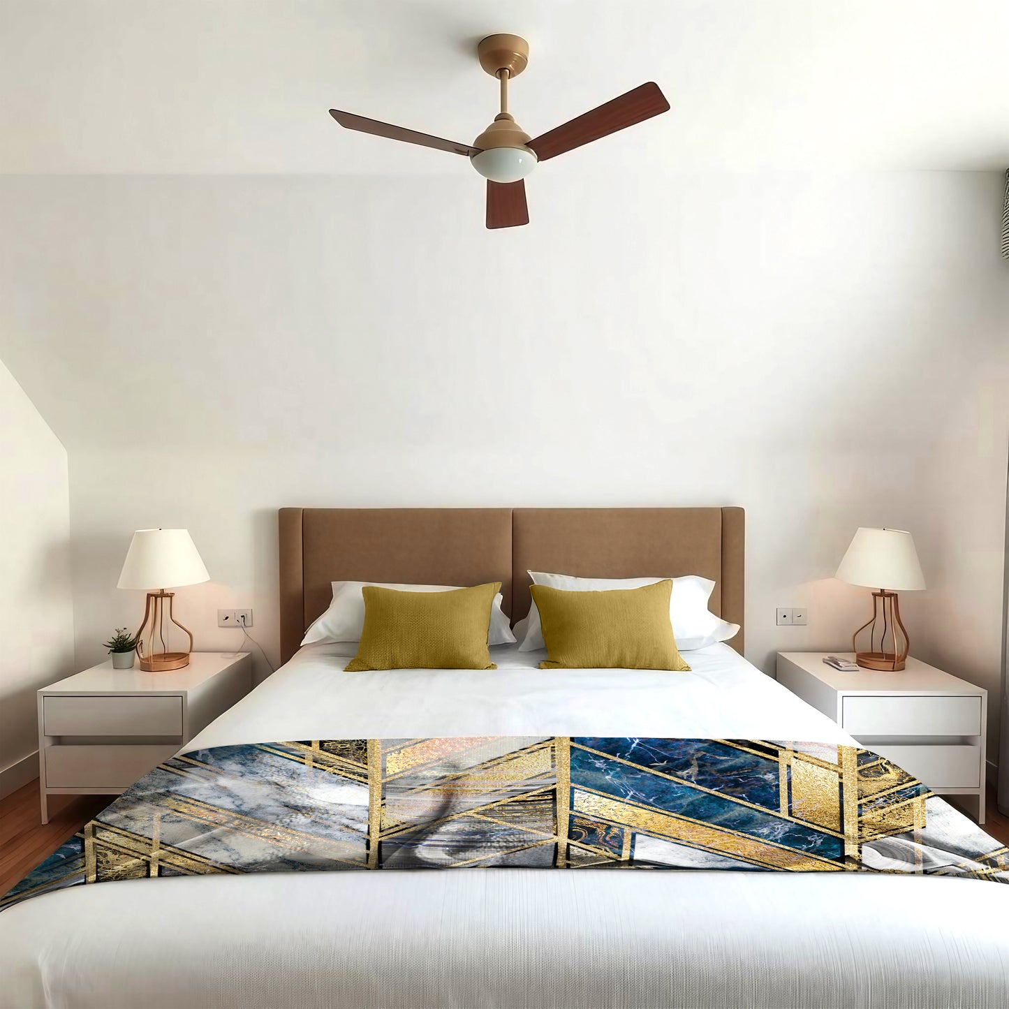 Abstract Marble Pattern Light Bed Throw