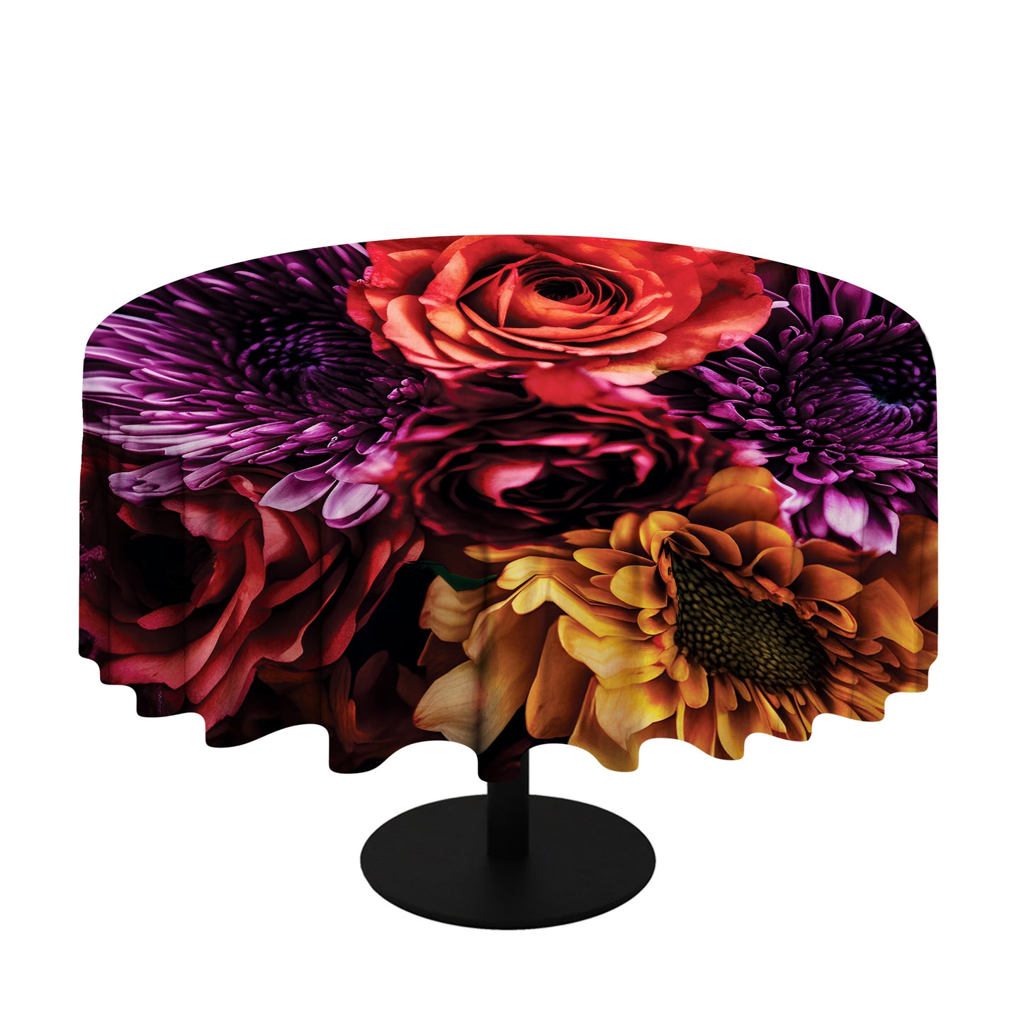 Abundant Flowers Round Tablecloth