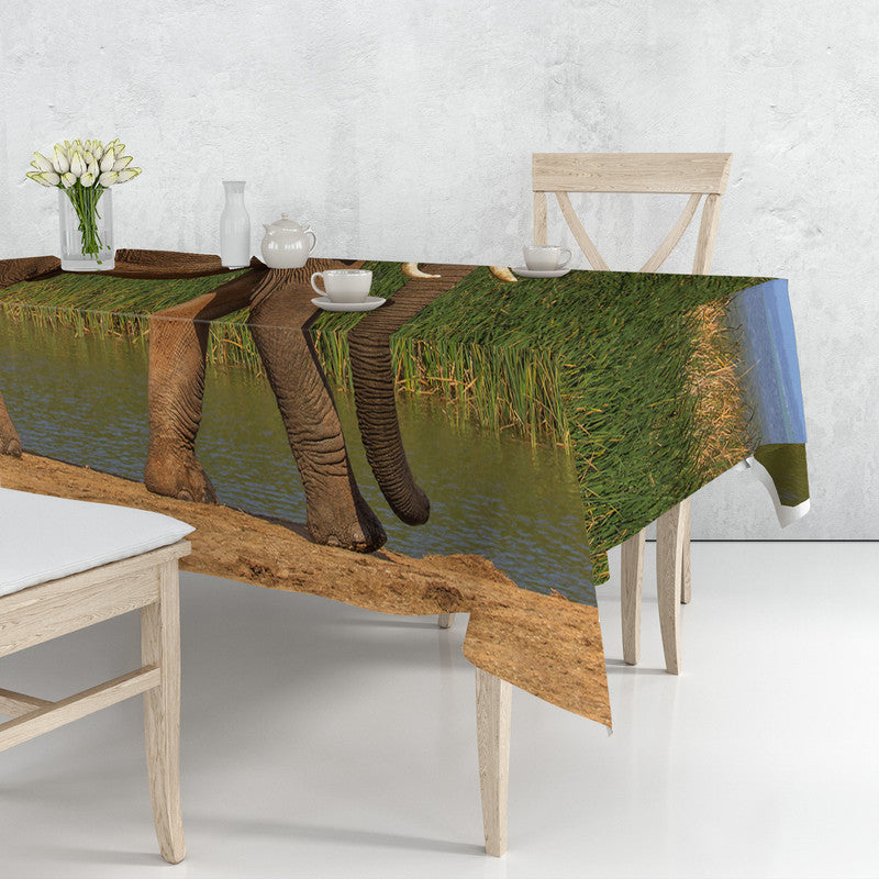 Addo Elephant Loxodonta By Fanie Heymans Rectangle Tablecloth