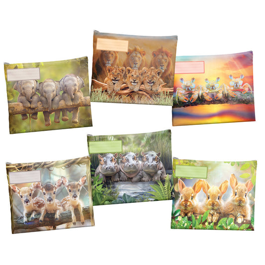 Adorable Animals Subject Savvy Book Bags Set Of 6