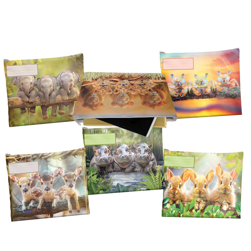 Adorable Animals Subject Savvy Book Bags Set Of 6