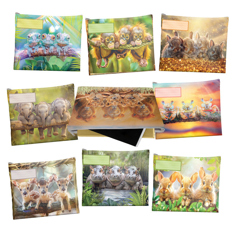 Adorable Animals Subject Savvy Book Bags Set Of 9