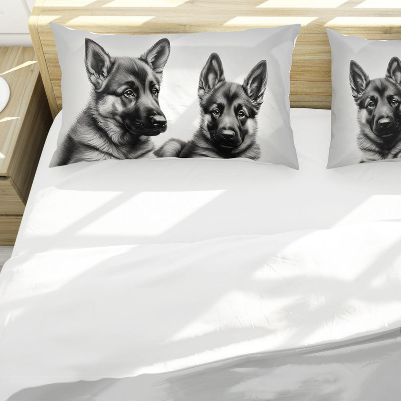 Adorable Watchers German Shepherd Duvet Cover Set by Nathan Pieterse