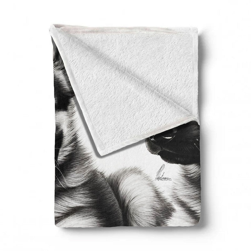 Adorable Watchers German Shepherd Light Weight Fleece Blanket by Nathan Pieterse