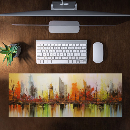African Abstract City Large Desk Pad