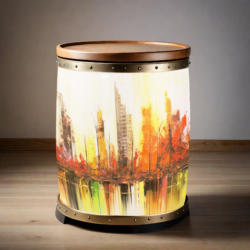 African City Abstract Decoupage Drum Cover