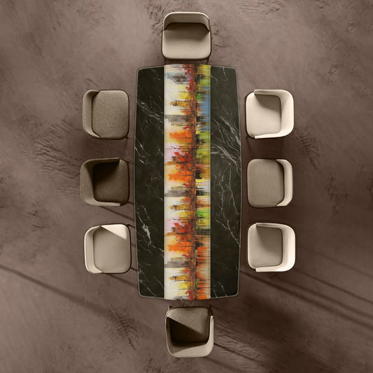African City Abstract Table Runner