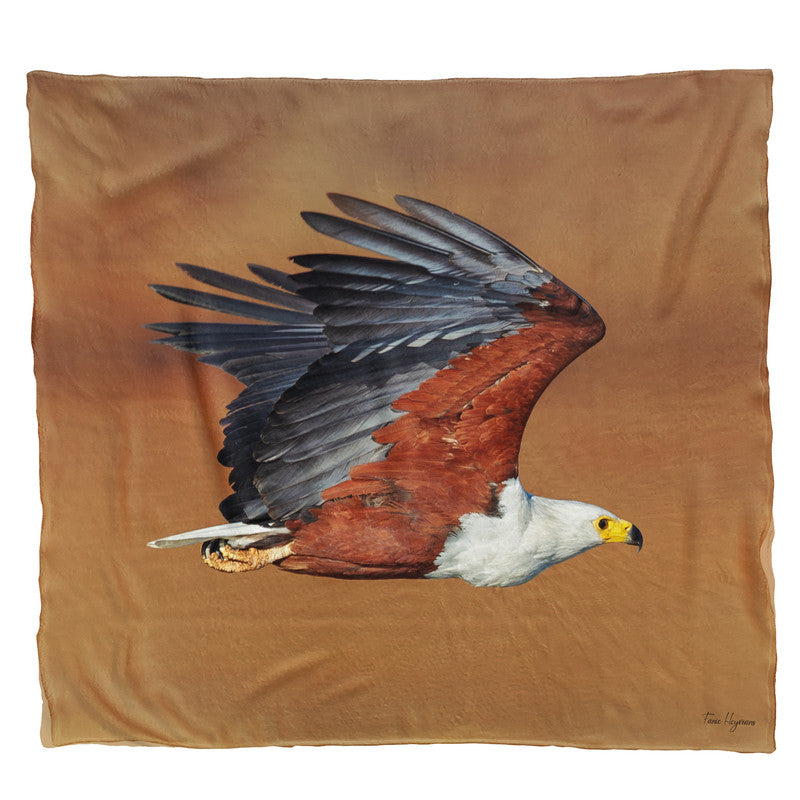African Fish Eagle Kruger Light Weight Fleece Blanket by Fanie Heymans