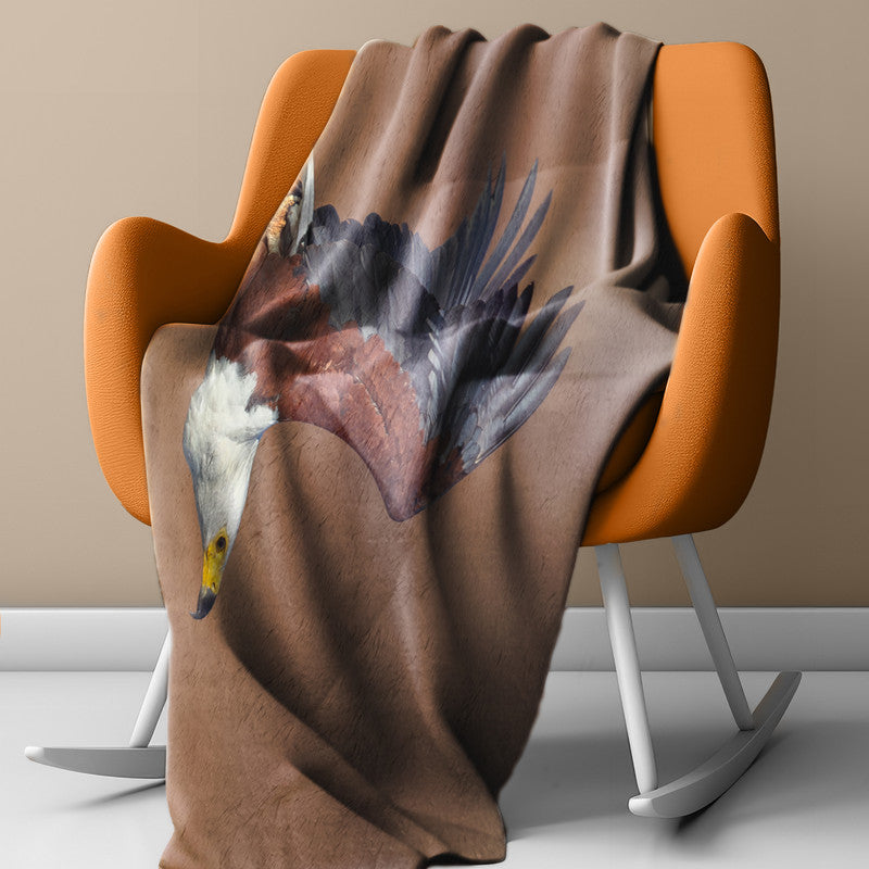 African Fish Eagle Kruger Light Weight Fleece Blanket by Fanie Heymans