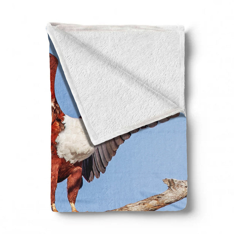 African Fish Eagle Light Weight Fleece Blanket by Fanie Heymans