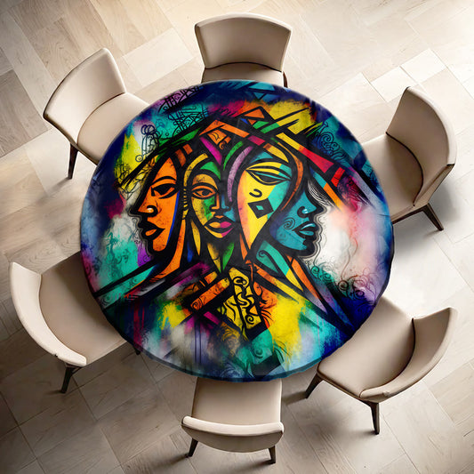 African Hue Round Tablecloth