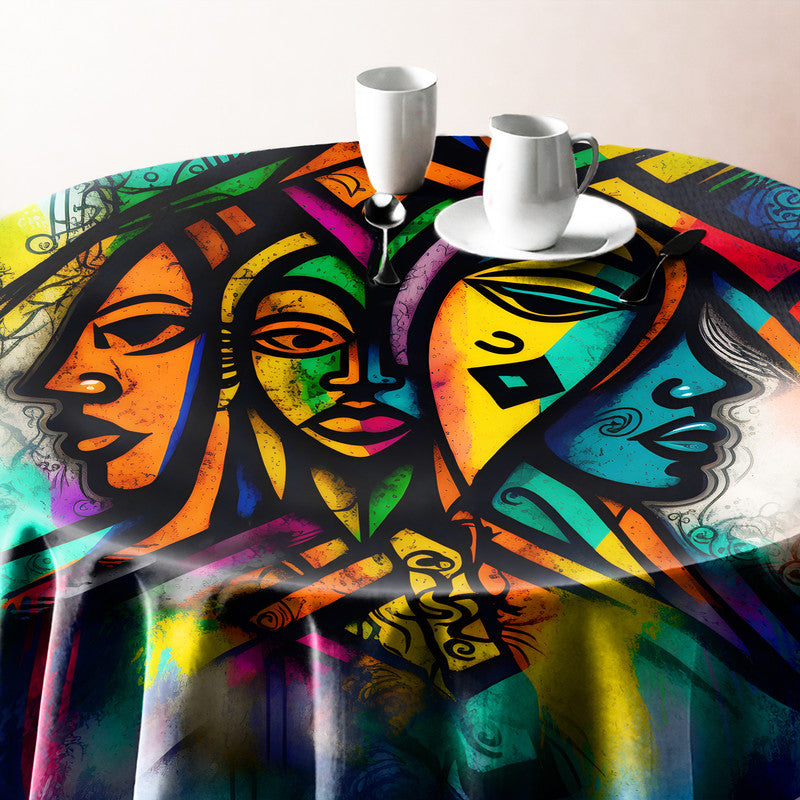 African Hue Round Tablecloth