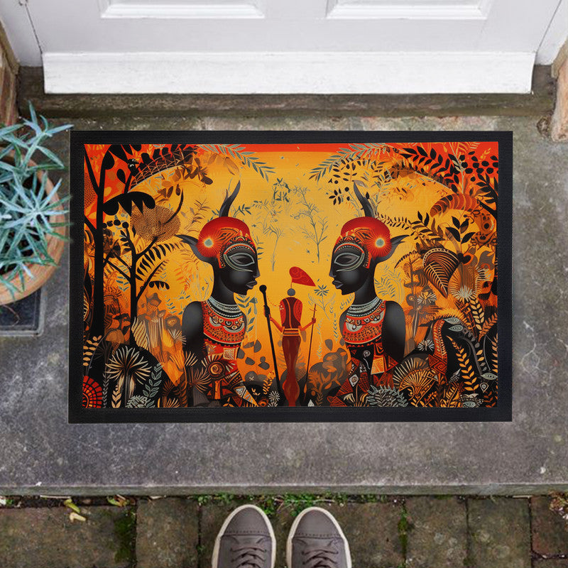 African Jungle Abstract Door Mat