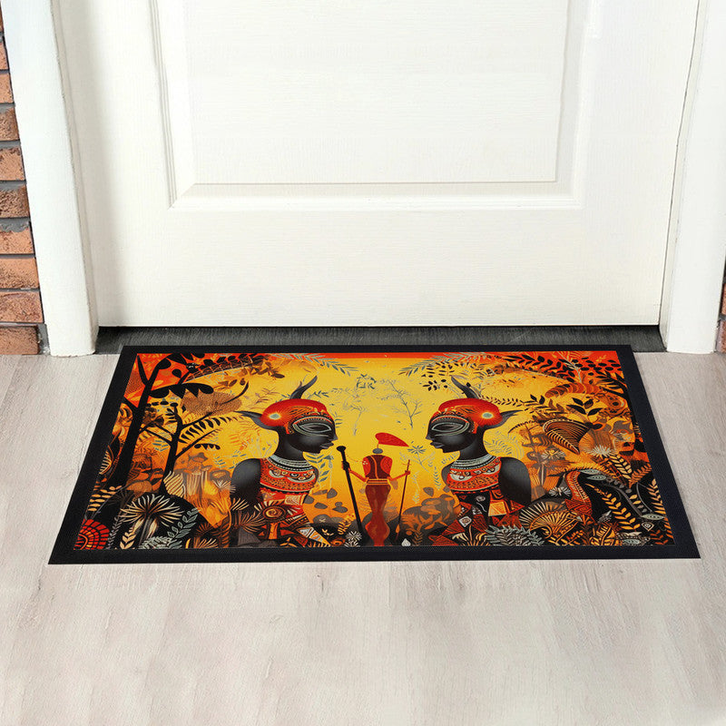 African Jungle Abstract Door Mat