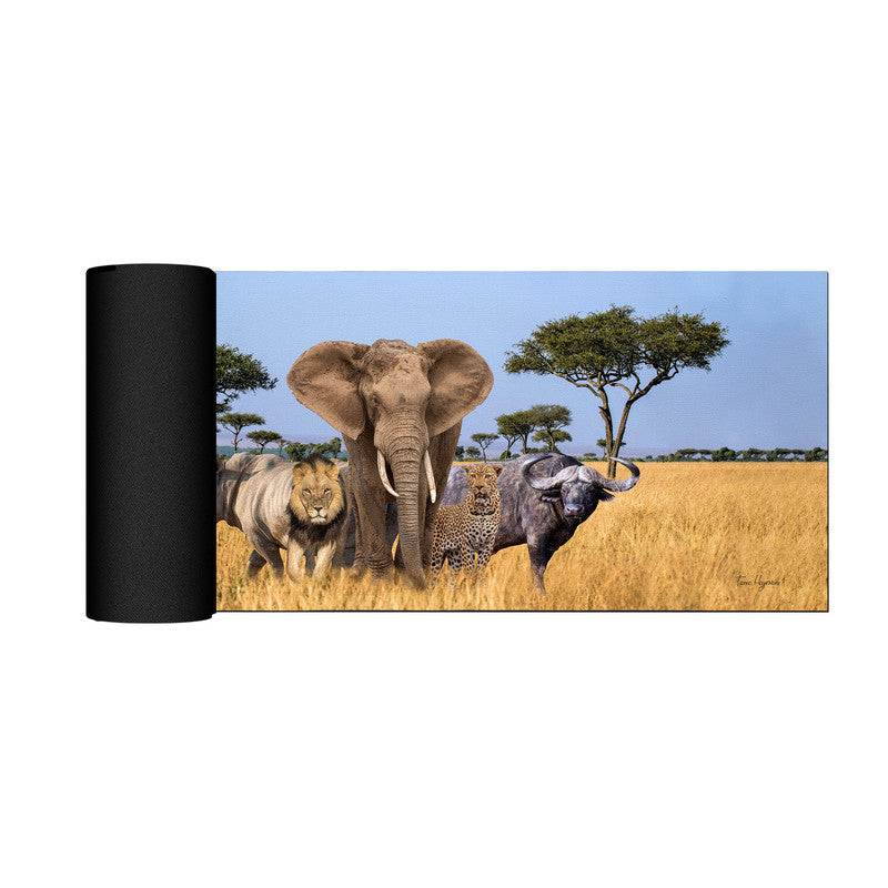 African Landscape Big 5 Desk Pad by Fanie Heymans