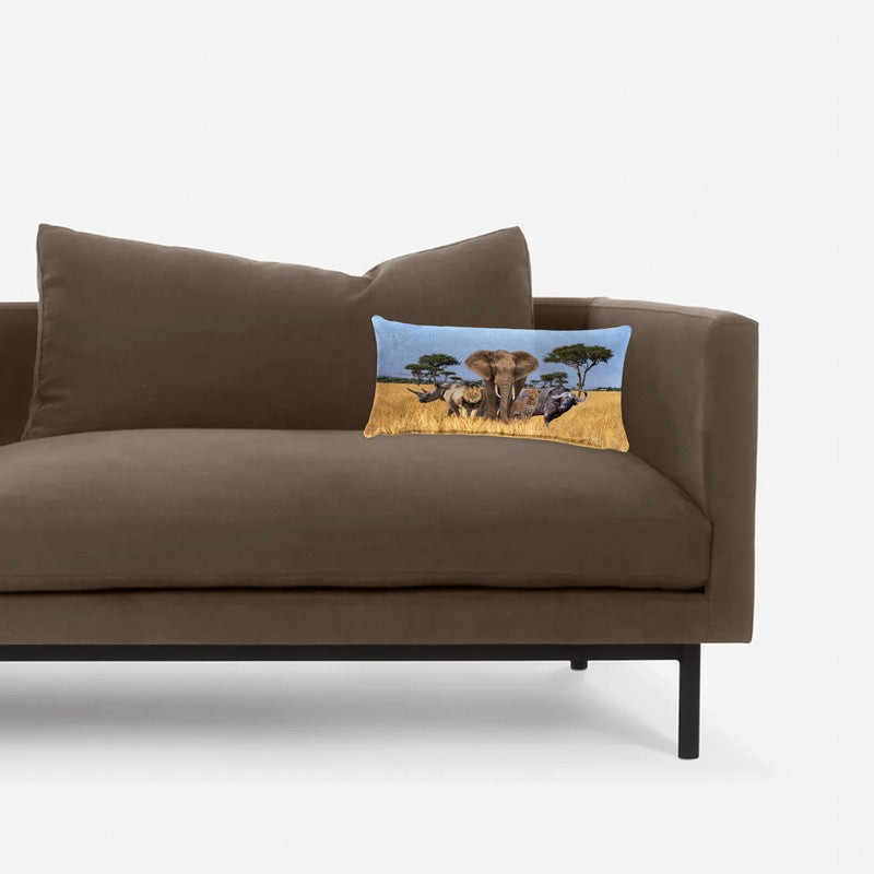 African Landscape Big 5 Oblong Luxury Scatter by Fanie Heymans