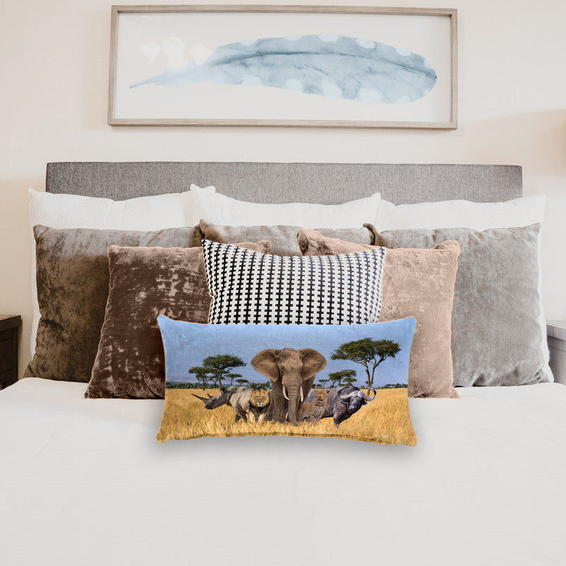 African Landscape Big 5 Oblong Luxury Scatter by Fanie Heymans