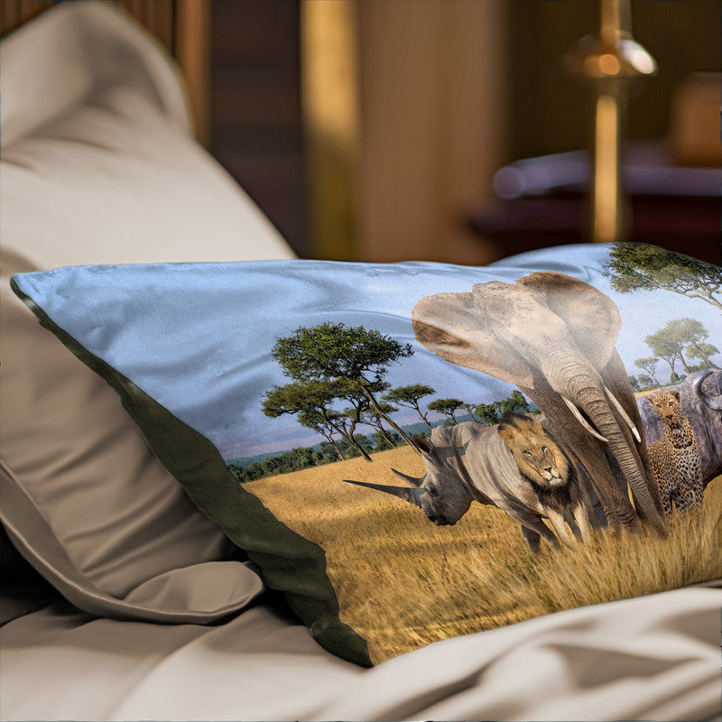 African Landscape Big 5 Oblong Luxury Scatter by Fanie Heymans