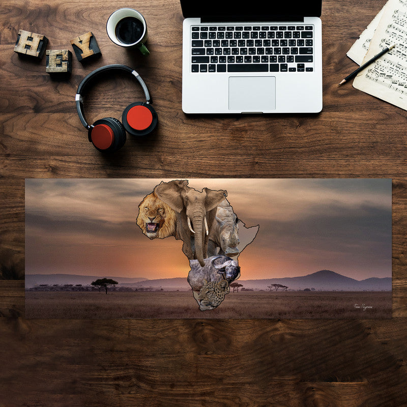 African Map Big 5 Desk Pad by Fanie Heymans
