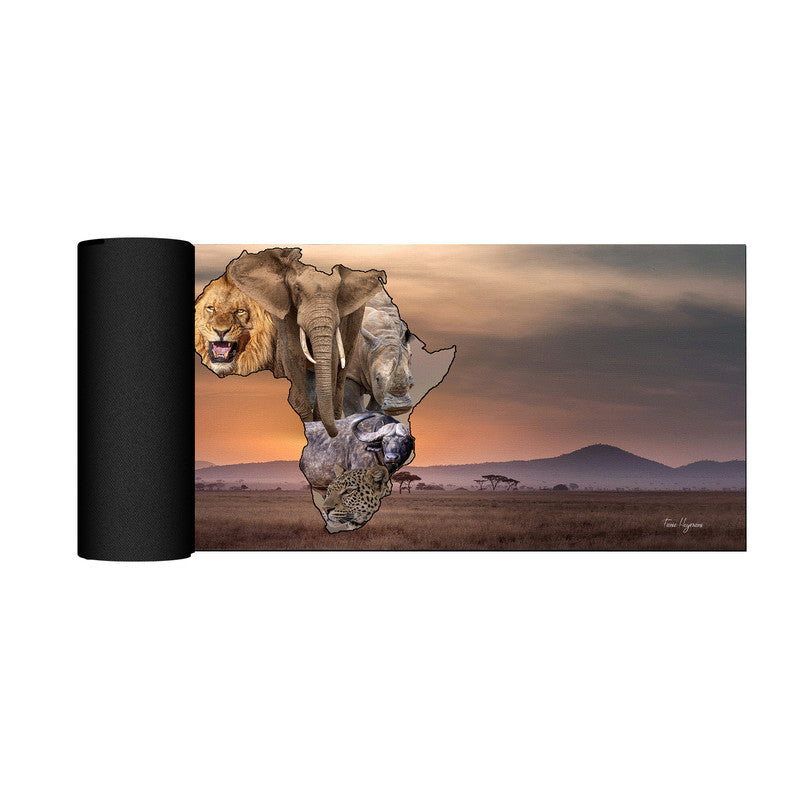 African Map Big 5 Desk Pad by Fanie Heymans