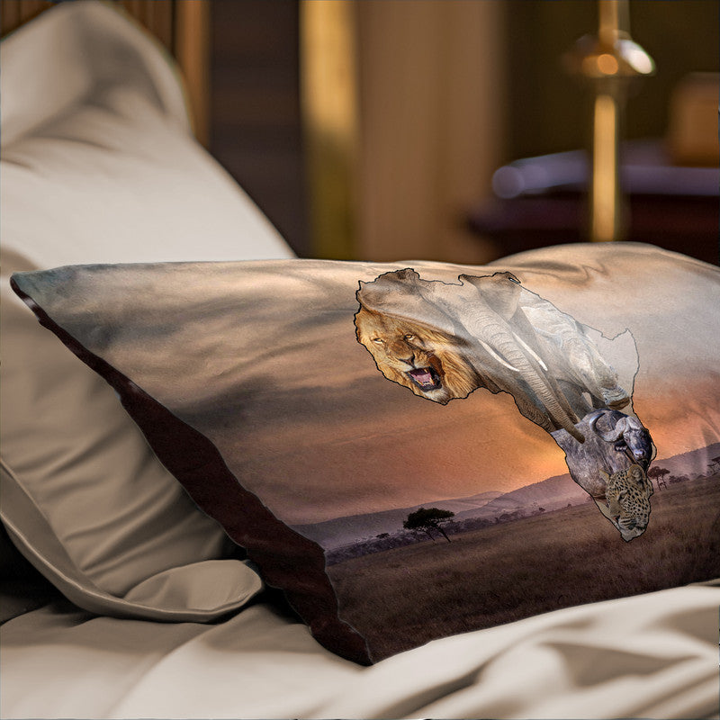 African Map Big 5 Oblong Luxury Scatter by Fanie Heymans