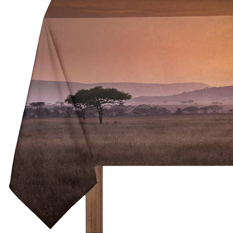 African Map Big 5 Rectangle Tablecloth by Fanie Heymans