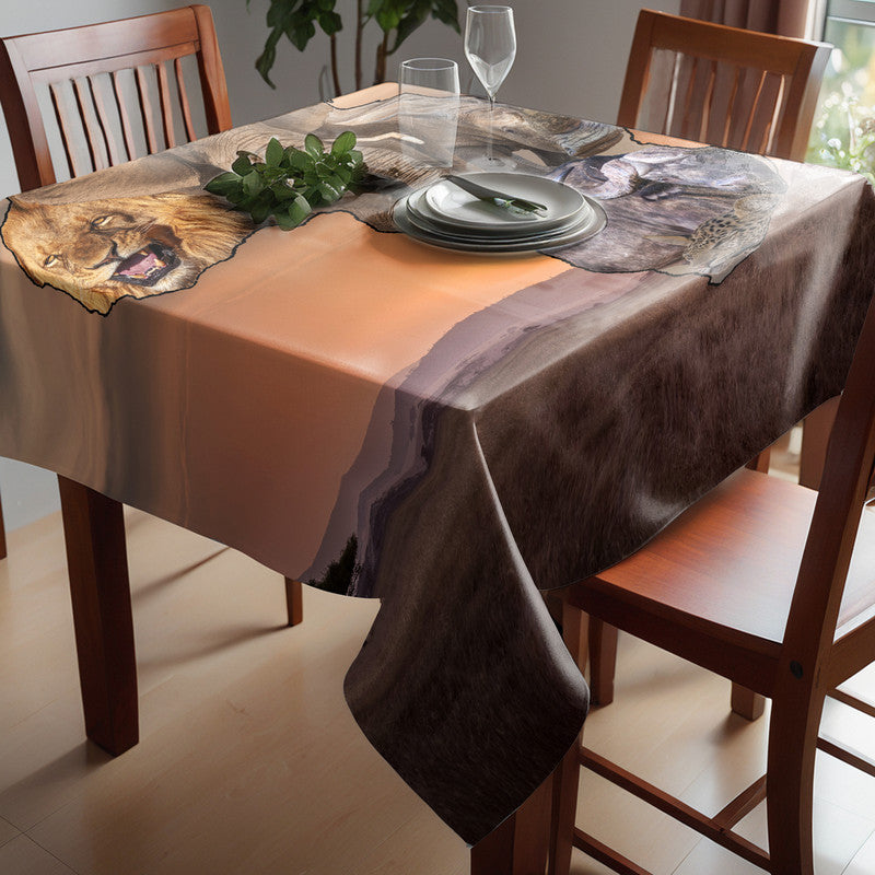 African Map Big 5 Square Tablecloth by Fanie Heymans