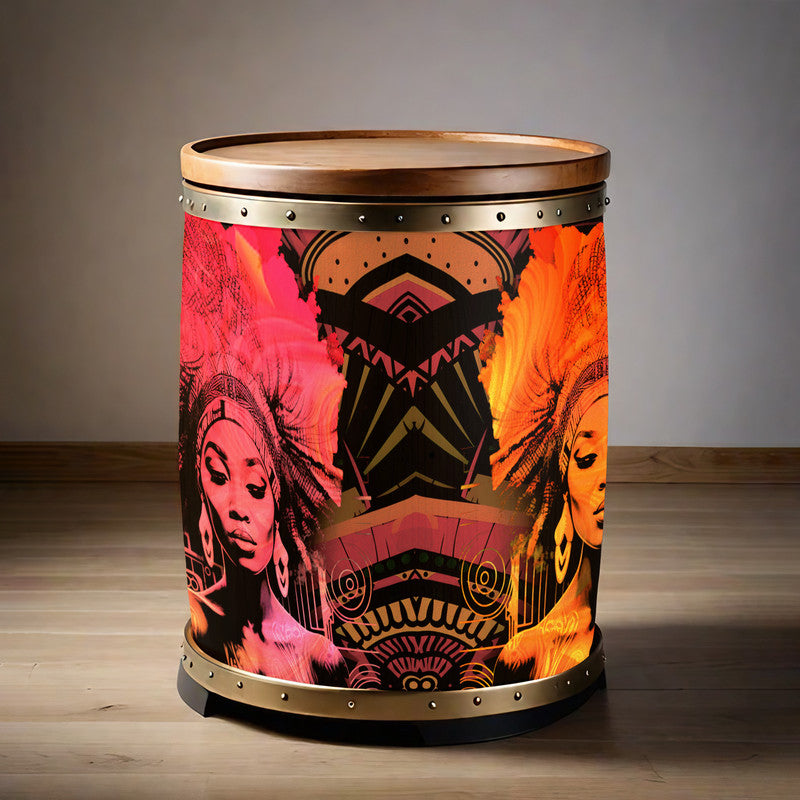 African Revelation Decoupage Drum