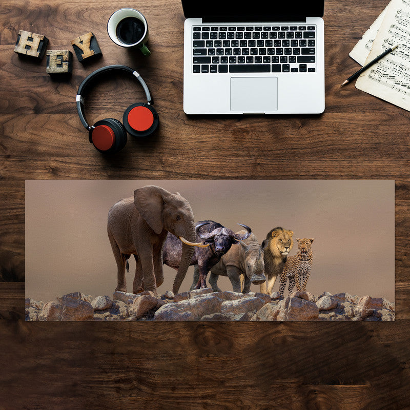 African Rock Big 5 Desk Pad by Fanie Heymans