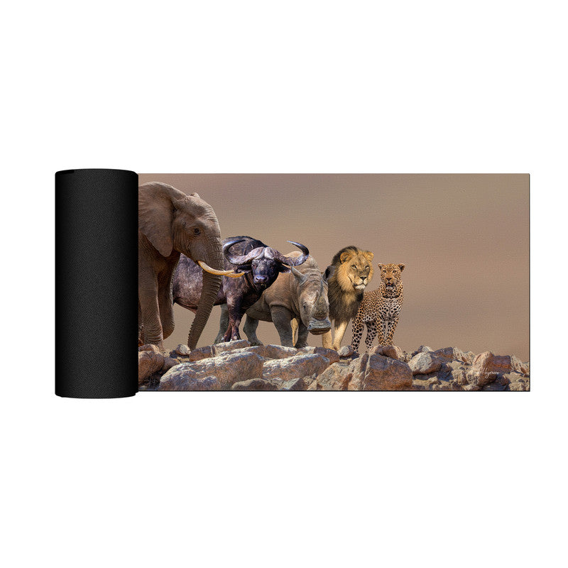 African Rock Big 5 Desk Pad by Fanie Heymans
