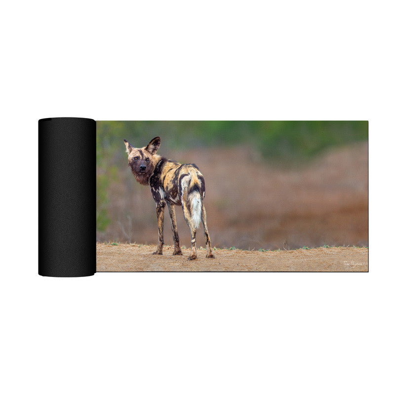 African Wild Dog Desk Pad by Fanie Heymans