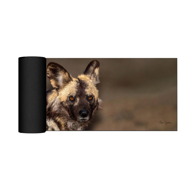 African Wild Dog Desk Pad by Fanie Heymans
