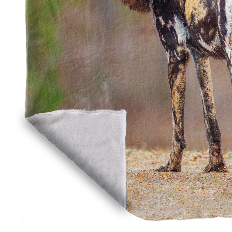 African Wild Dog Light Weight Fleece Blanket by Fanie Heymans