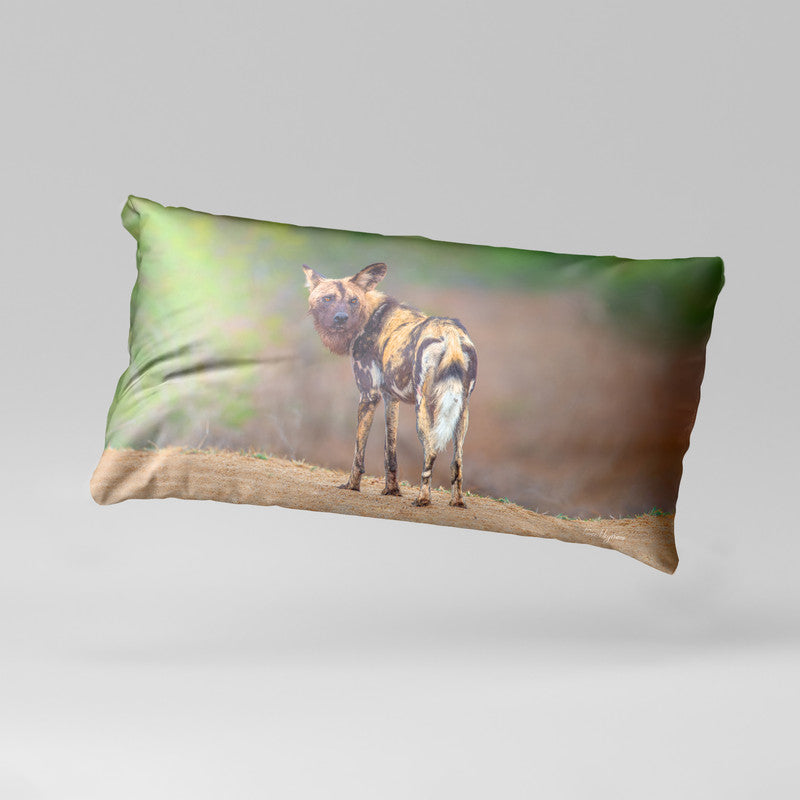 African Wild Dog Oblong Luxury Scatter by Fanie Heymans