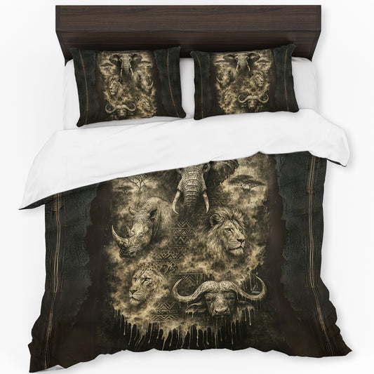 African Big Five Tribal Fusion Duvet Cover Set by Nathan Pieterse