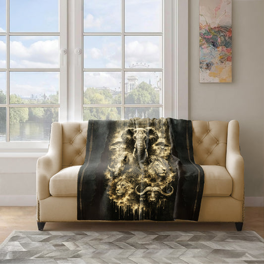 African Tribal Fusion Light Weight Fleece Blanket by Nathan Pieterse