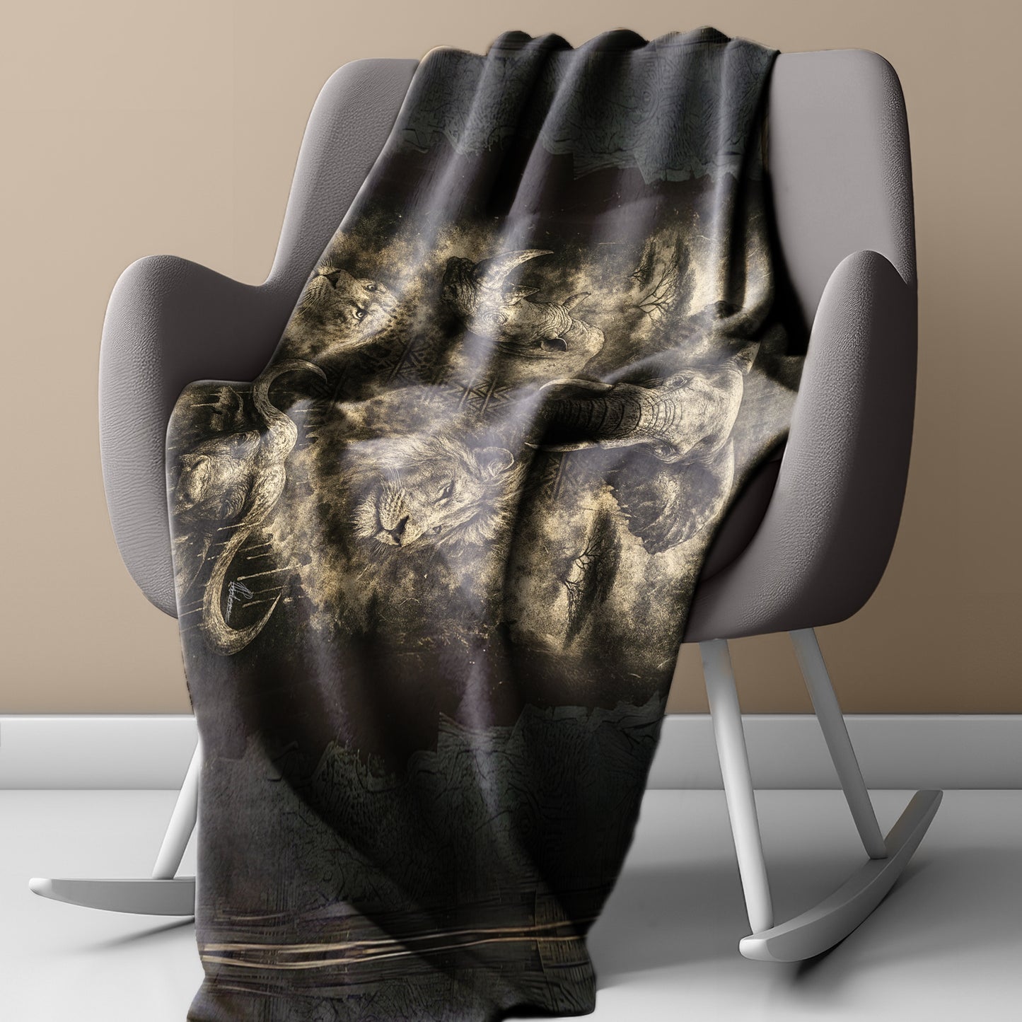 African Tribal Fusion Light Weight Fleece Blanket by Nathan Pieterse