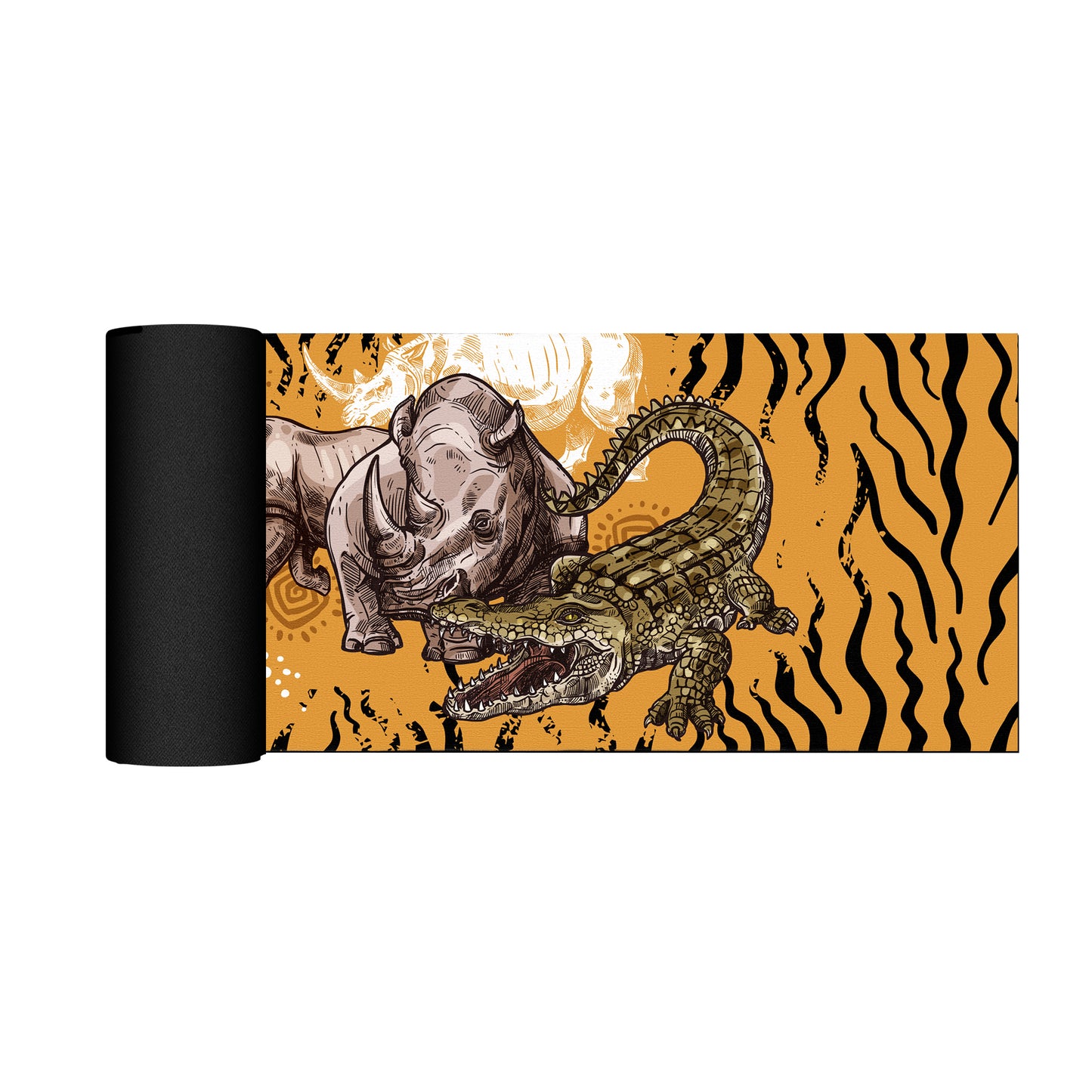 African Rhino & Crocodile Desk Pad